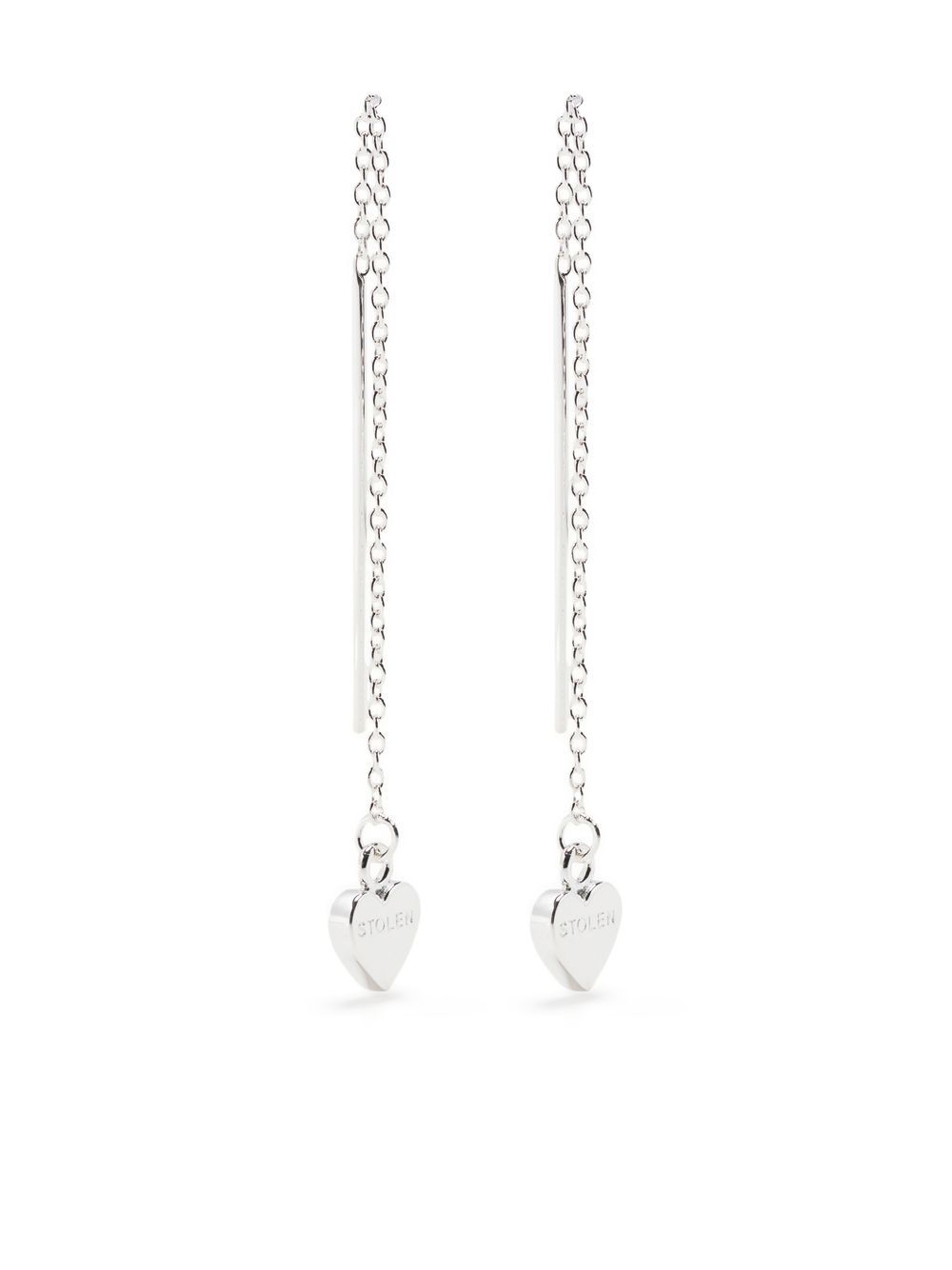 Silver-plated drop earrings