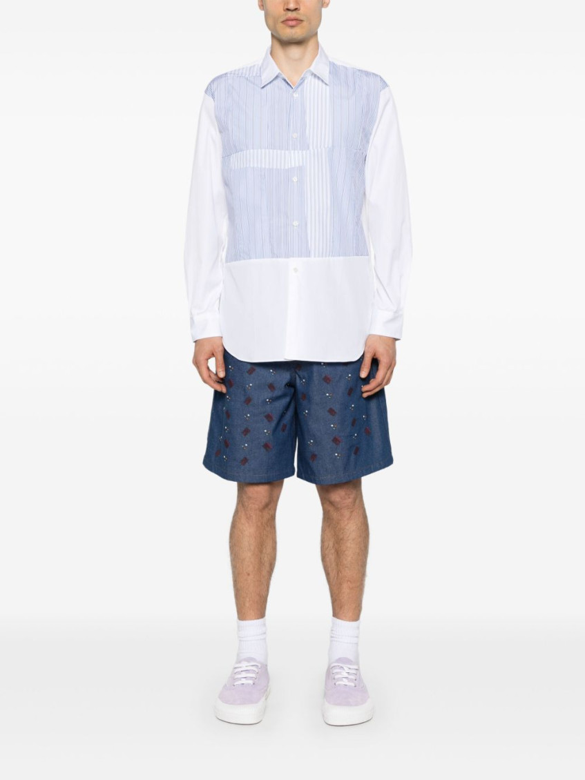 White Long Sleeve Striped Shirt