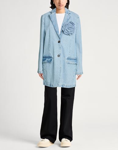 Woman Denim outerwear Blue Size 0 Cotton
