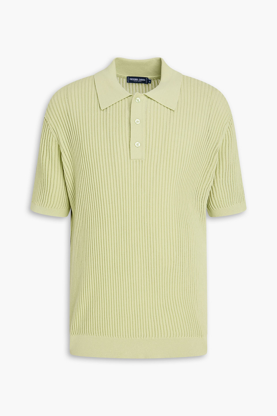 Vidal ribbed cotton-blend polo shirt - Green - 3XL