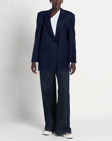 Woman Blazer Navy Size 2 Polyester, Viscose, Elastane