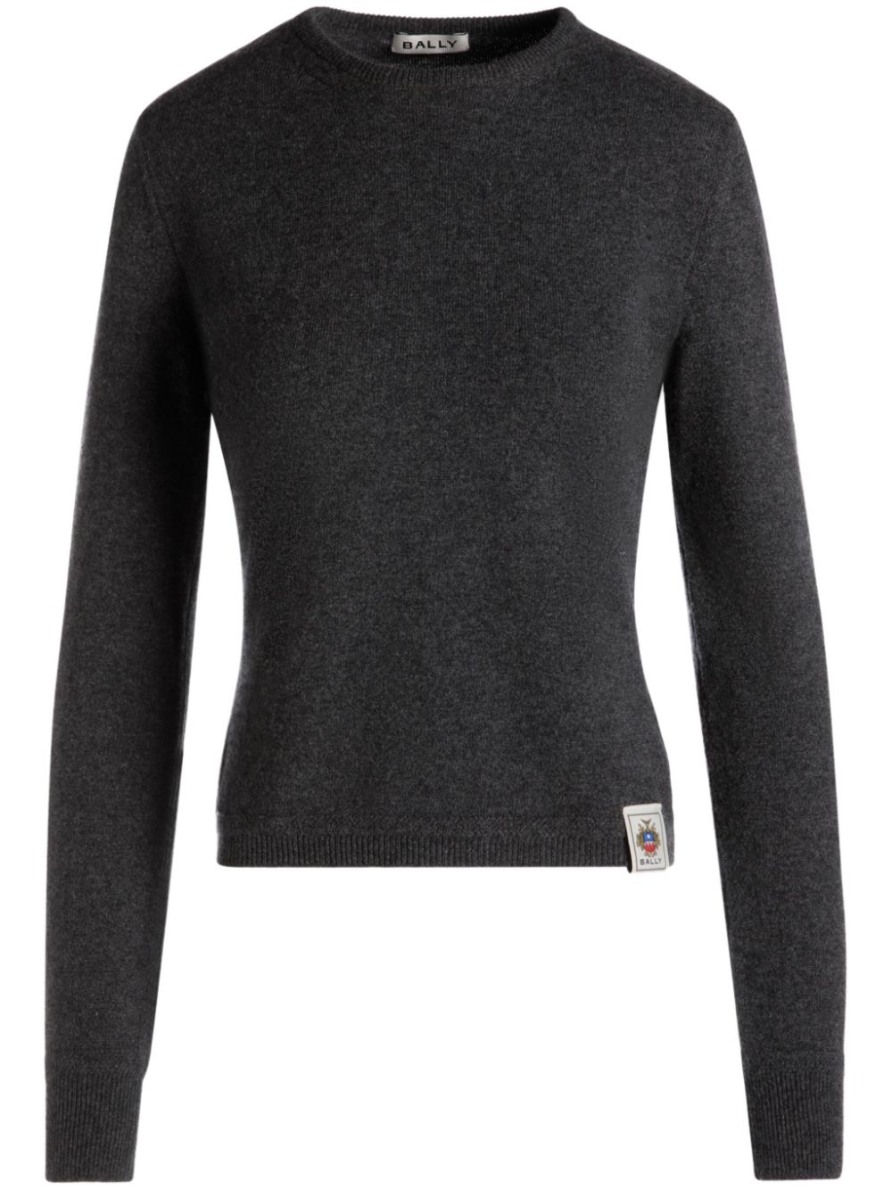 Logo-patch cashmere jumper - Grey