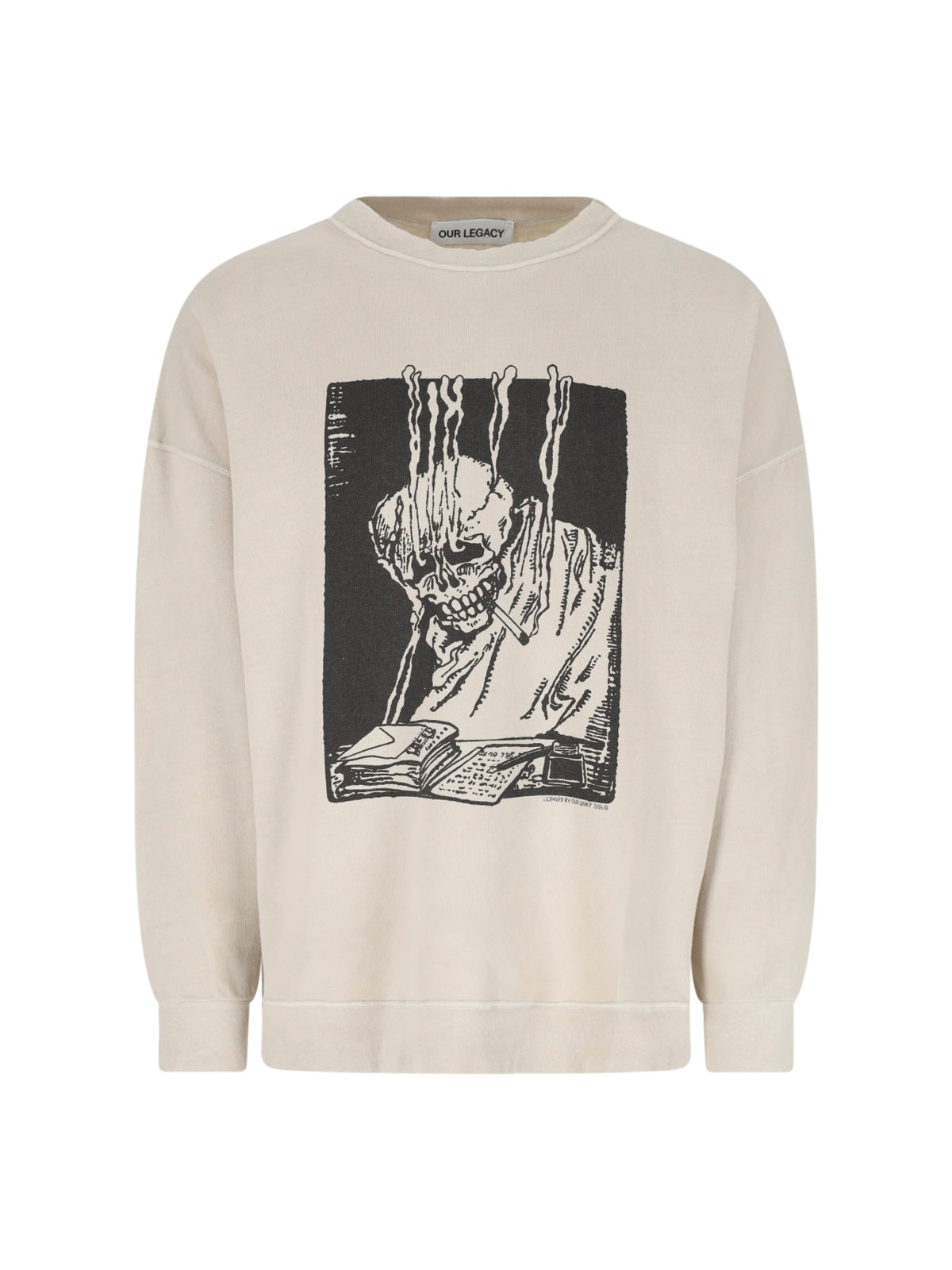 Angry Fan Mail Print Cotton-Linen Sweatshirt for Men