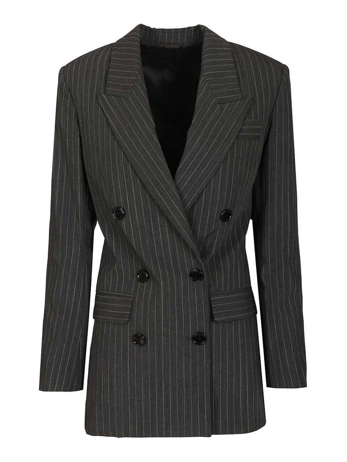 Double-Breasted Pinstriped Blazer