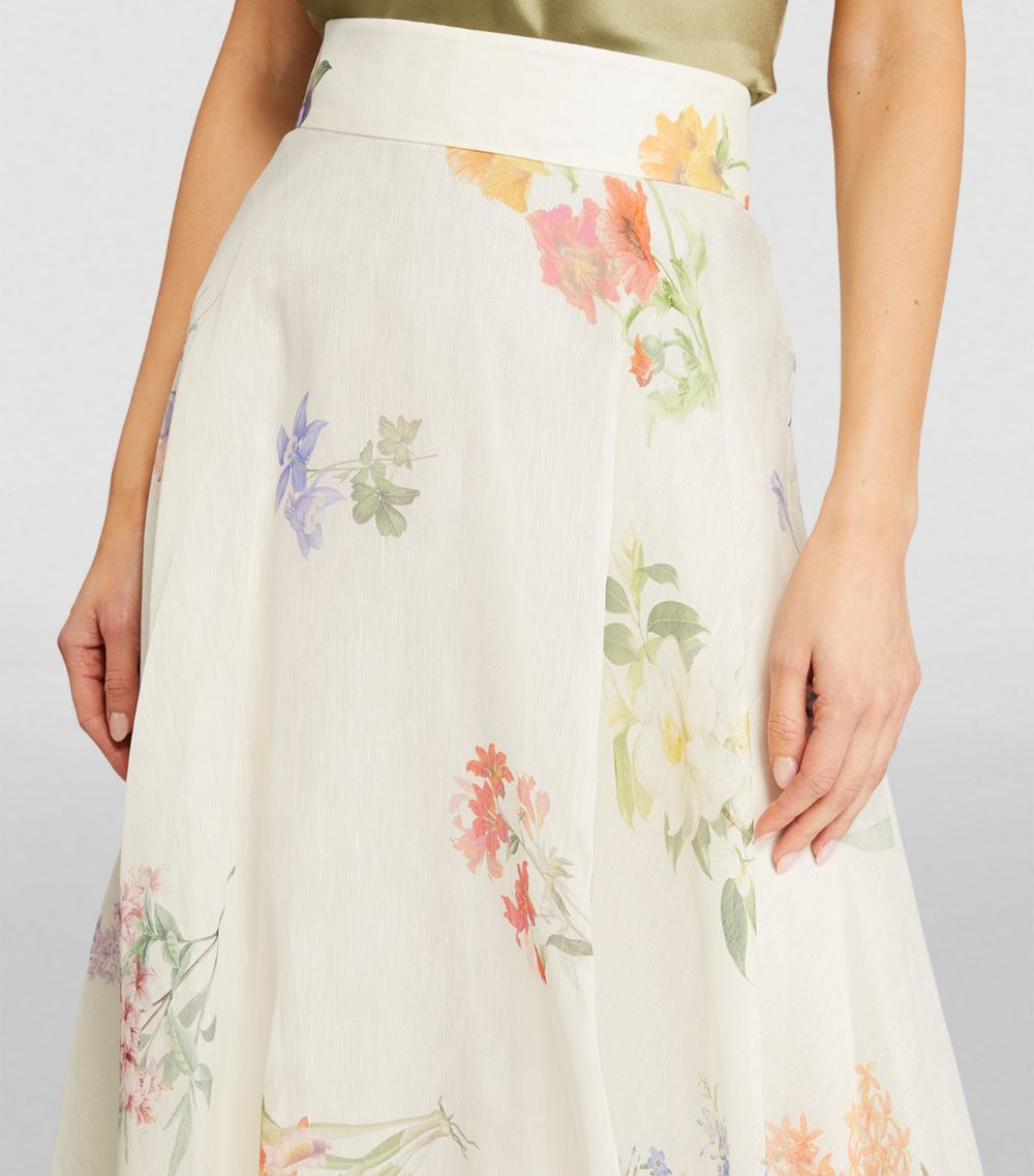 Linen-Silk Organza Natura Maxi Skirt
