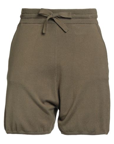 Woman Shorts & Bermuda Shorts Military green Size M Organic cotton, Elastane