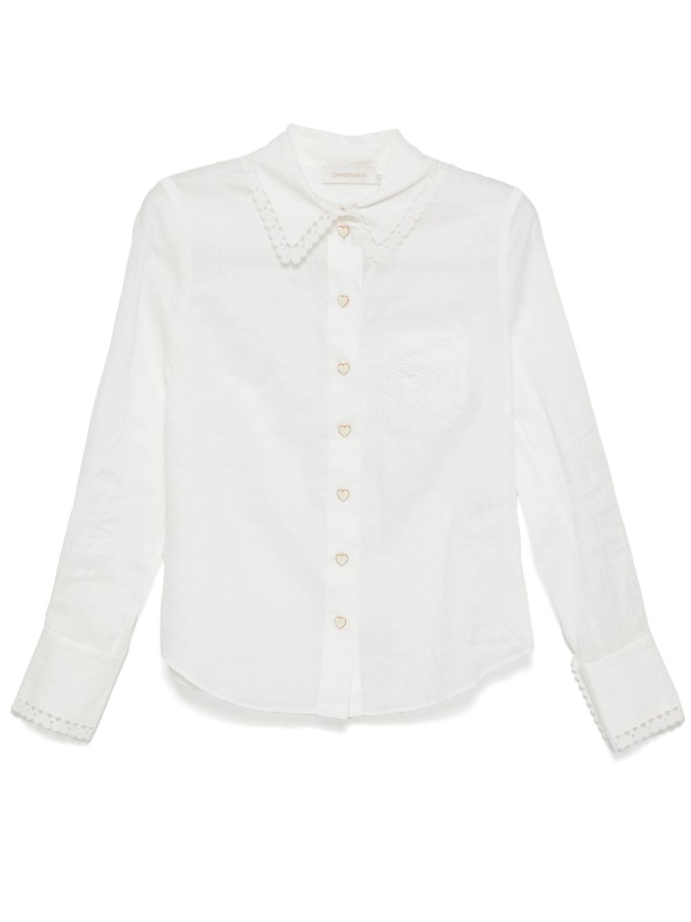 Embroidered ramie shirt - White
