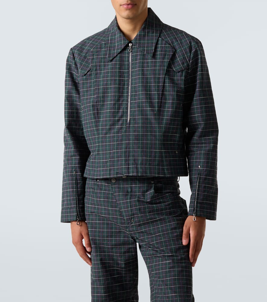 Kraner checked cotton-blend jacket