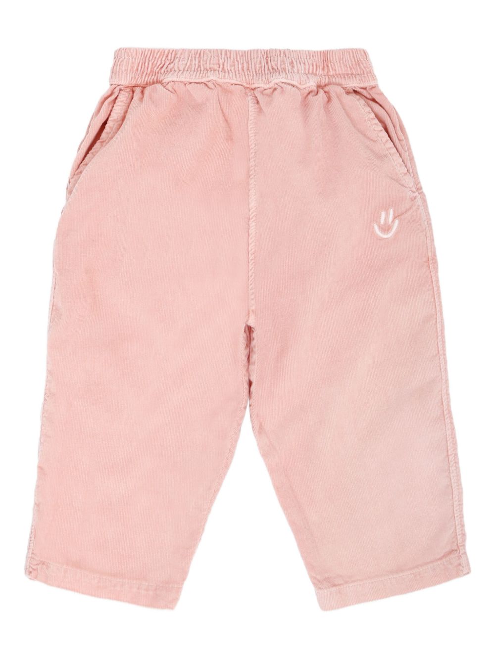 Elasticated-waist corduroy trousers - Pink