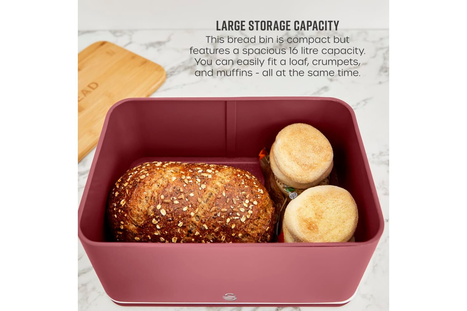Swan Nordic Bread Bin In Rose