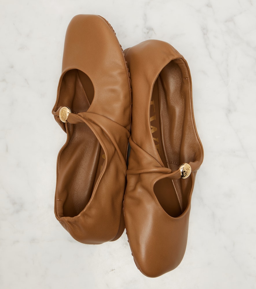 Pebble leather ballet flats