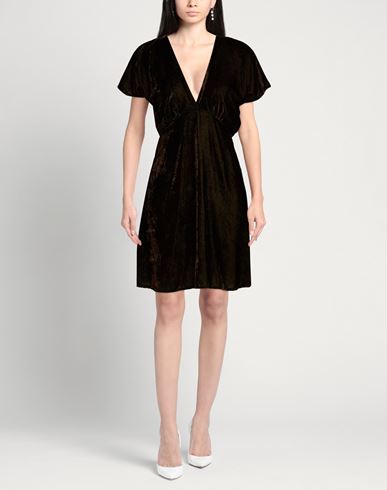 Woman Mini dress Dark brown Size M Viscose, Polyamide