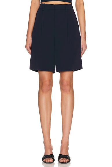 Ralph Lauren Collection Minetta Pleated Short in Icon Navy - Navy. 0 also