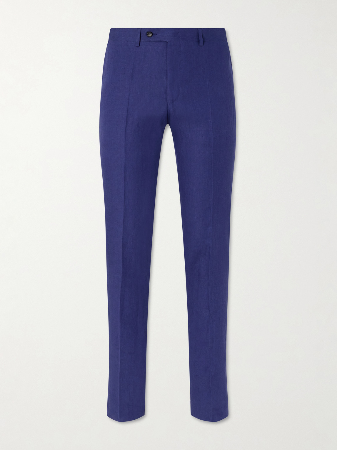 Straight-Leg Linen Suit Trousers - Men - Blue