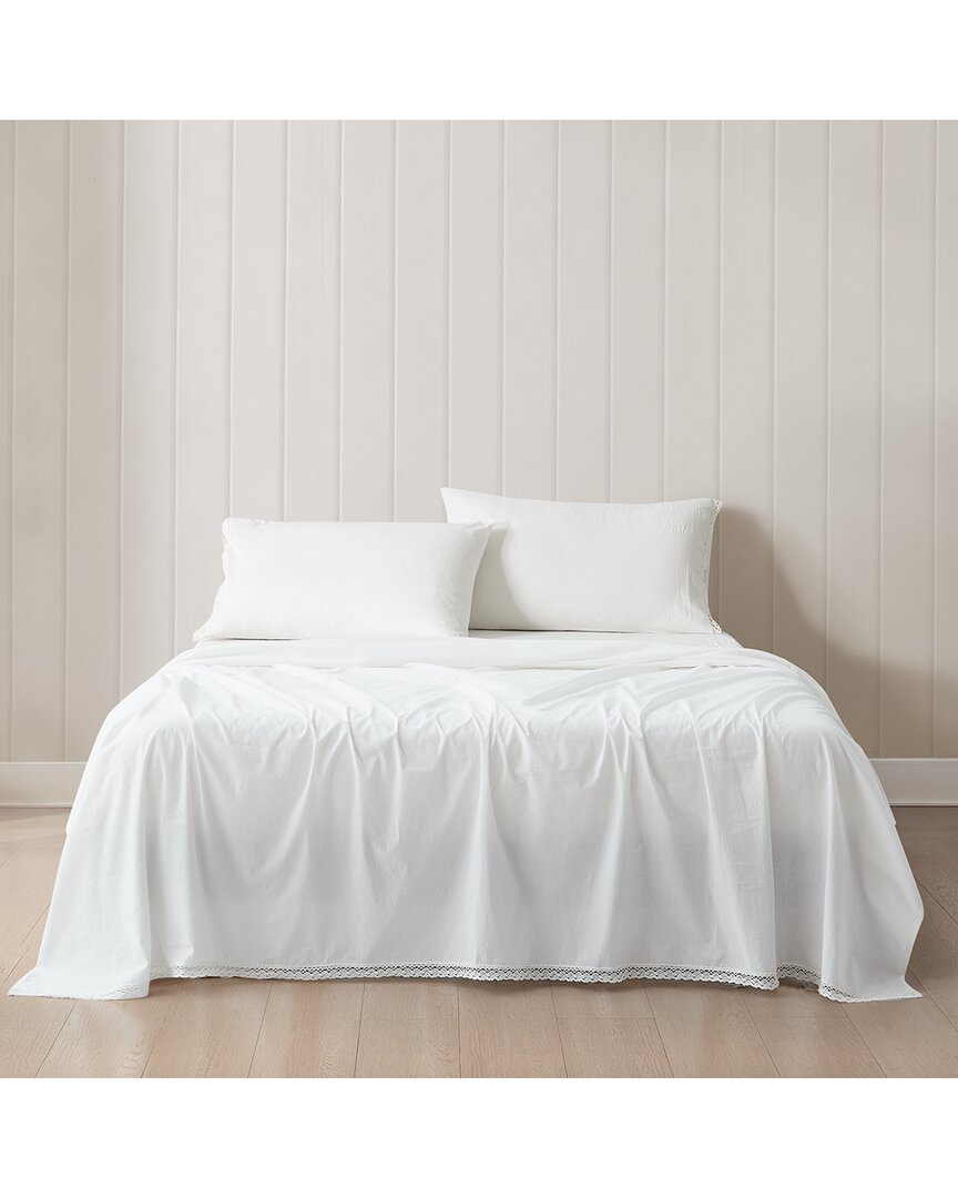 Lush Decor Evelyn Lace Trim Cotton Sheet Set