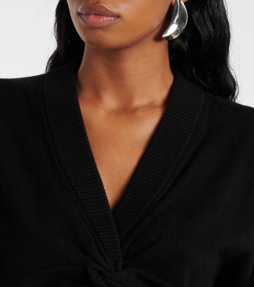 Gathered cutout wool and cashmere maxi dress
