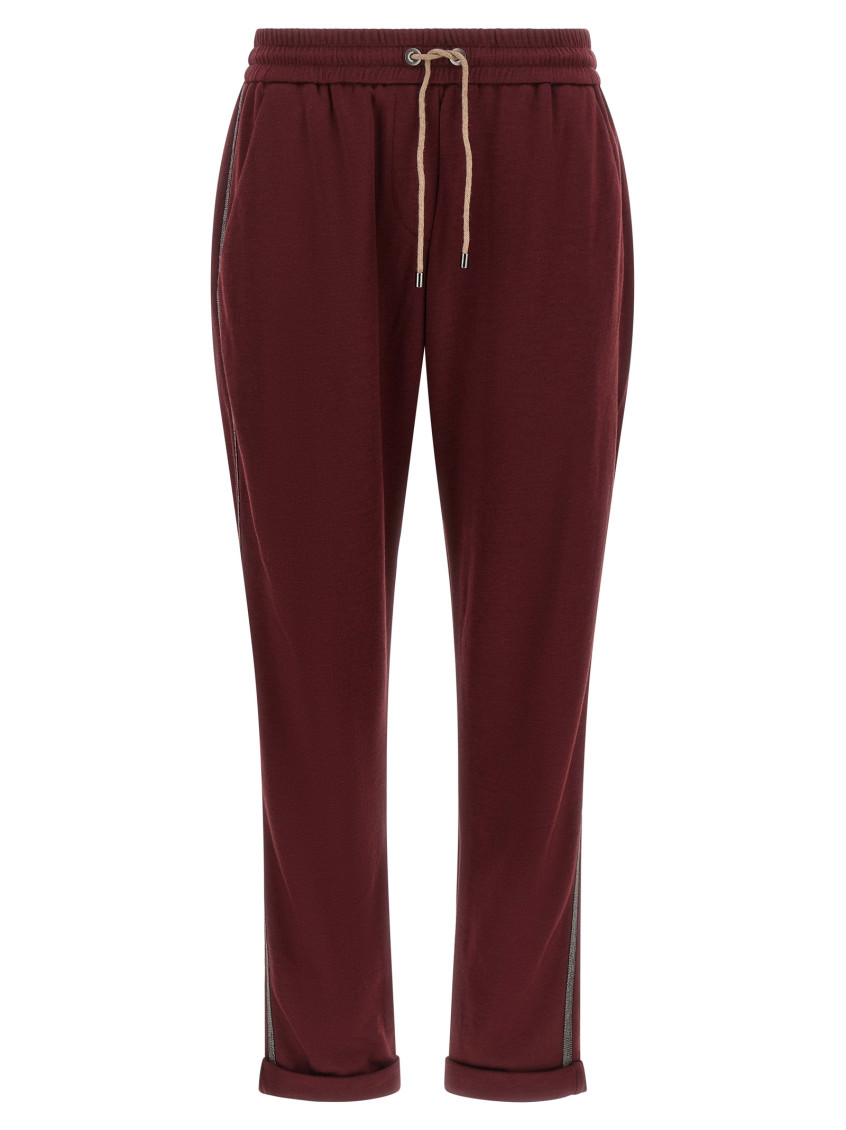 Brunello Cucinelli - monile detail track joggers cotton silk
