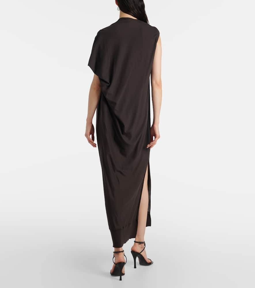 Draped wool maxi dress