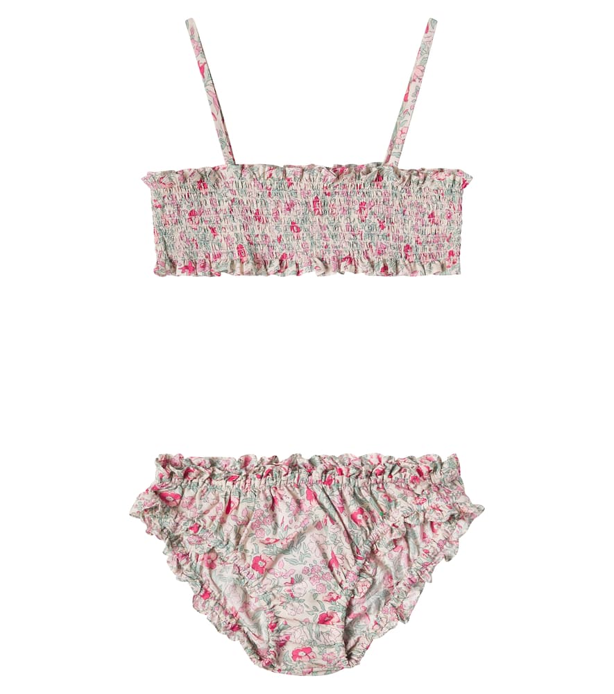 Finlay floral shirred cotton bikini