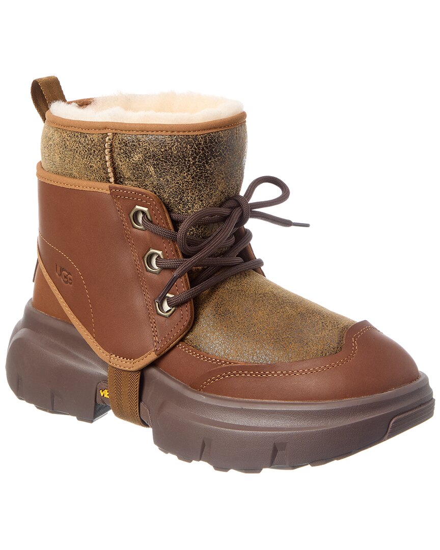 Logo Leather & Suede Boot