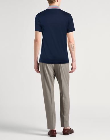 Man Polo shirt Midnight blue Size L Cotton