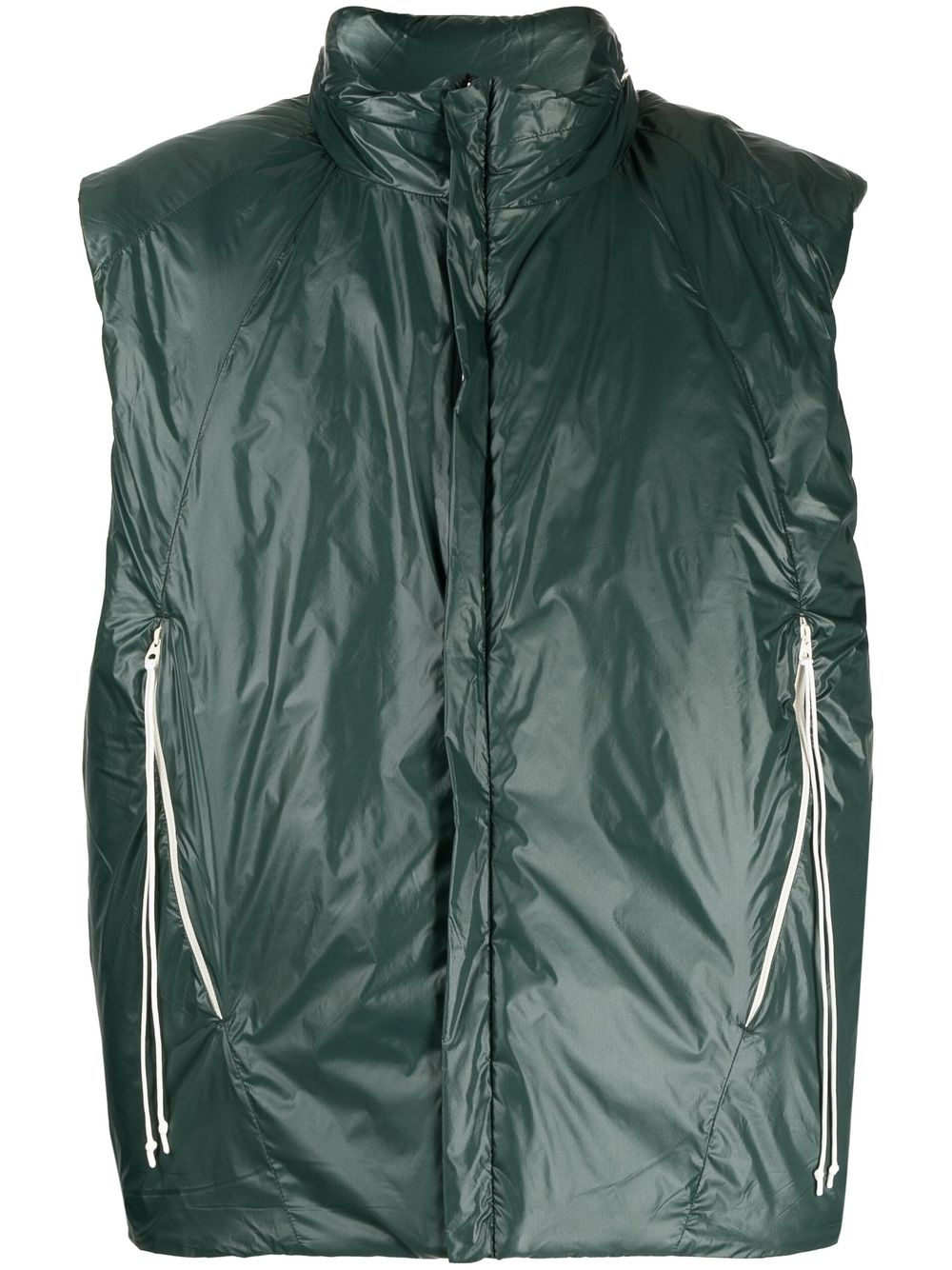 Padded zip-up gilet - Green