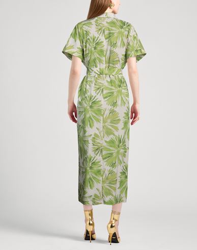 Liviana Conti Woman Midi dress Green Size 12 Cotton, Elastane