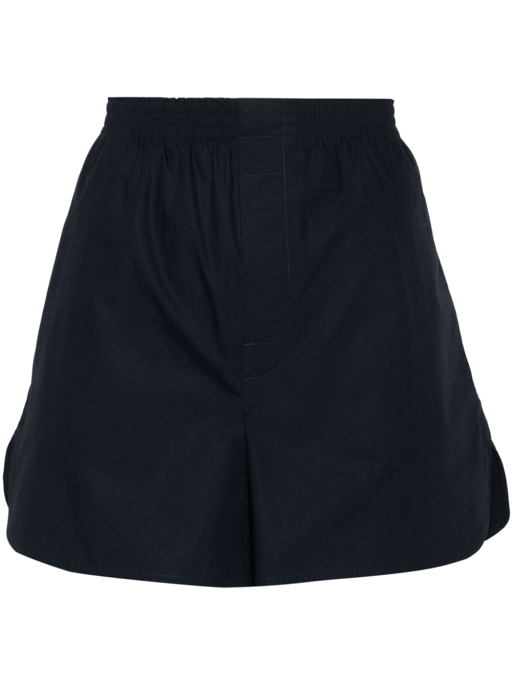 Elasticated-waistband cotton shorts - Blue