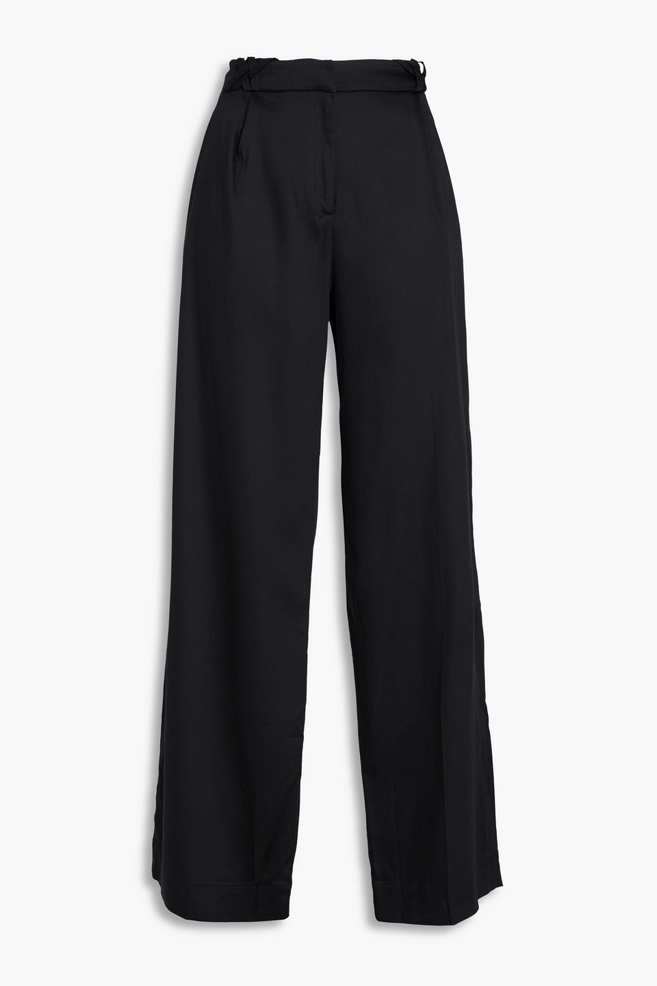 Pleated TENCEL™ Lyocell-twill wide-leg pants