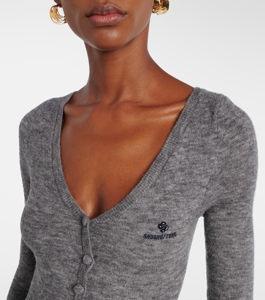 Logo wool-blend bodysuit