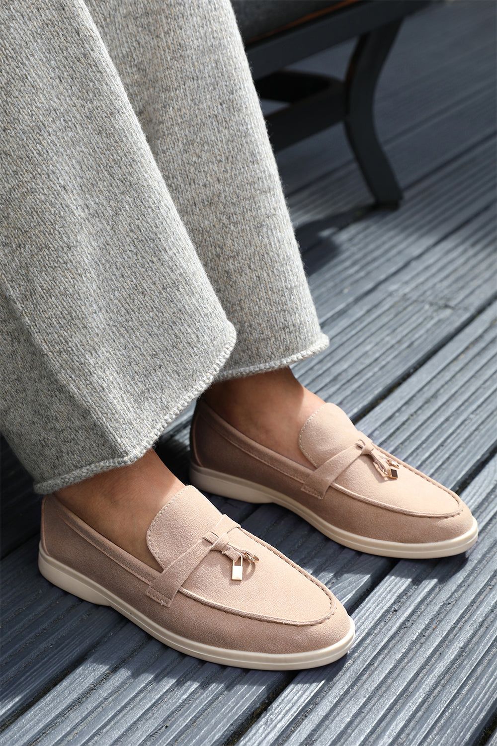 'Pegasus' Slip On Trim Loafers With Accessory Detailing