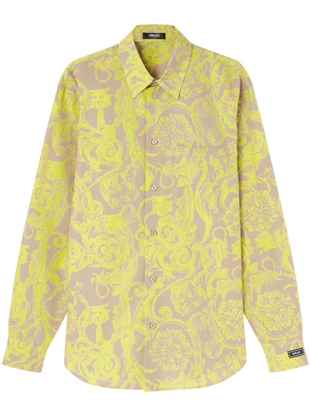 Barocco-print cotton shirt - Yellow