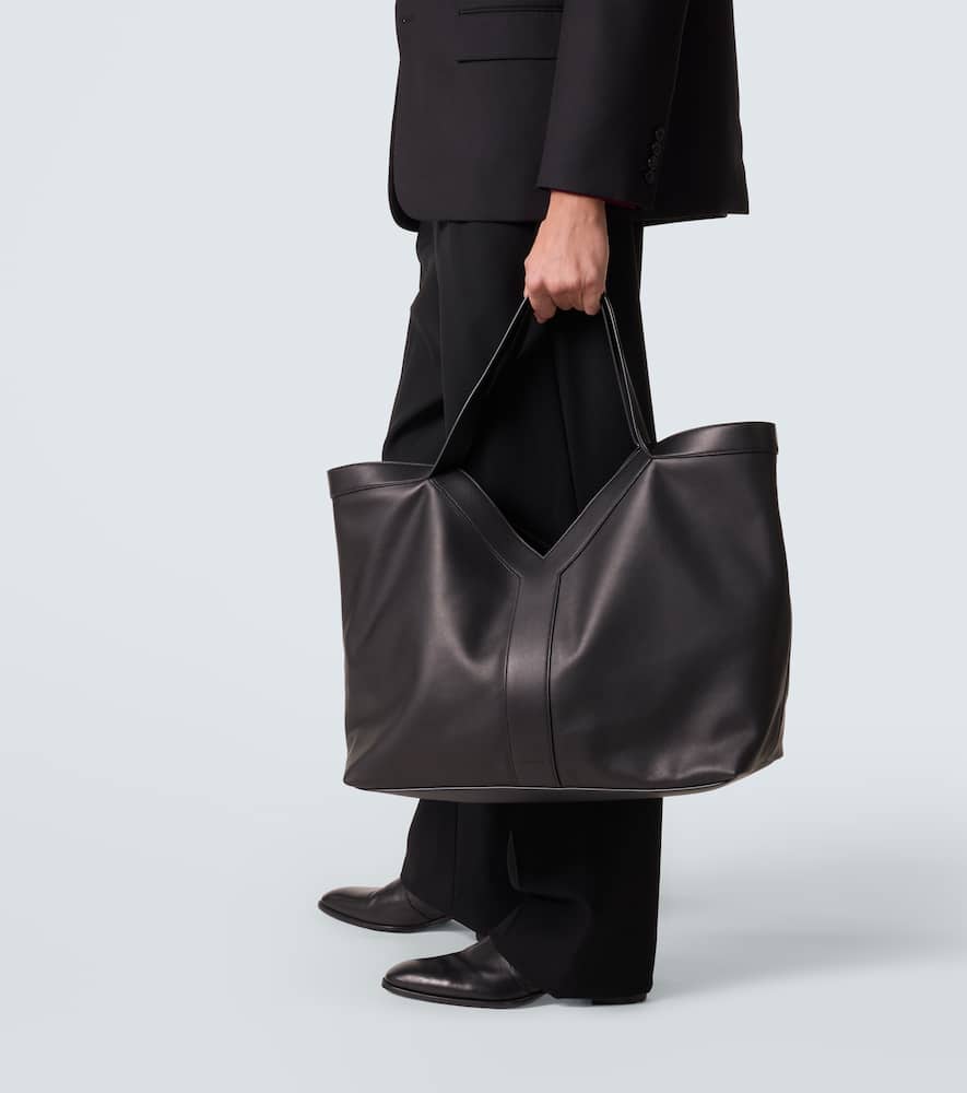 Y Large leather tote bag