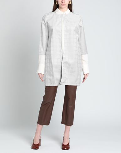 Woman Overcoat & Trench Coat White Size M Viscose, Polyester, Acrylic