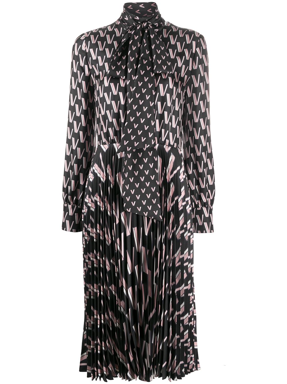 Valentino Garavani Double VLOGO pussy-bow dress - Black