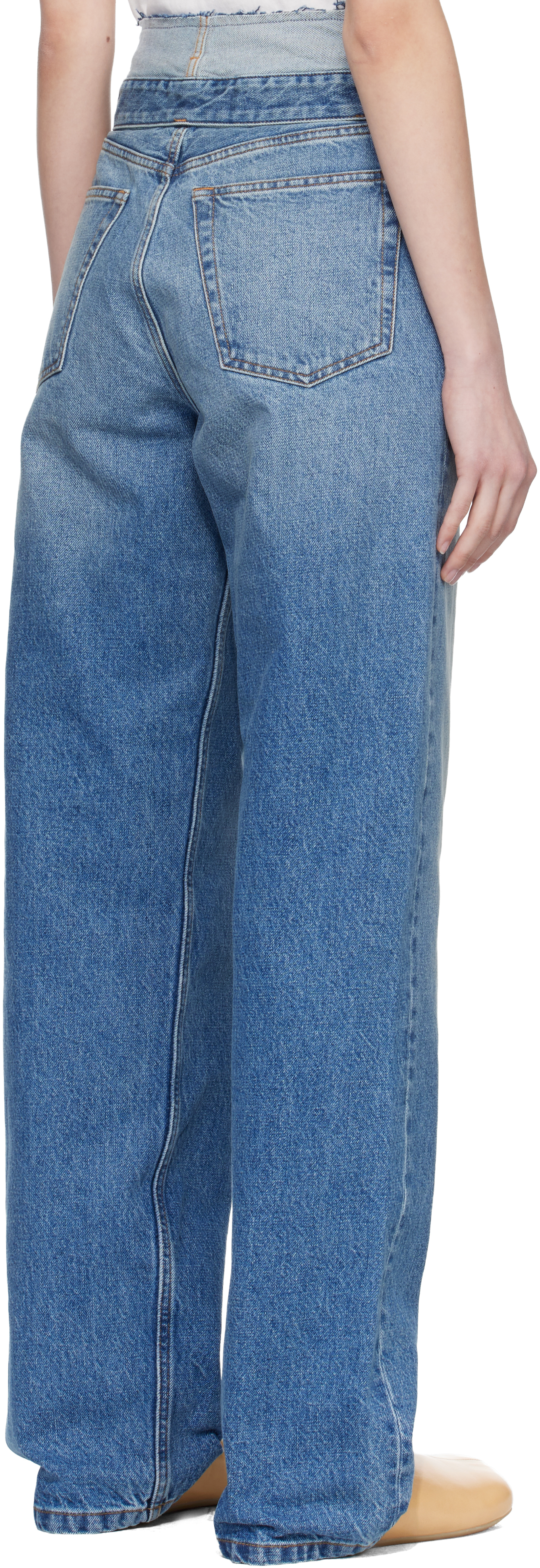 Blue Straight-Leg Jeans