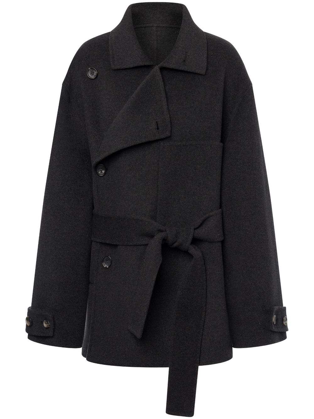 Double-breasted wool coat - Green