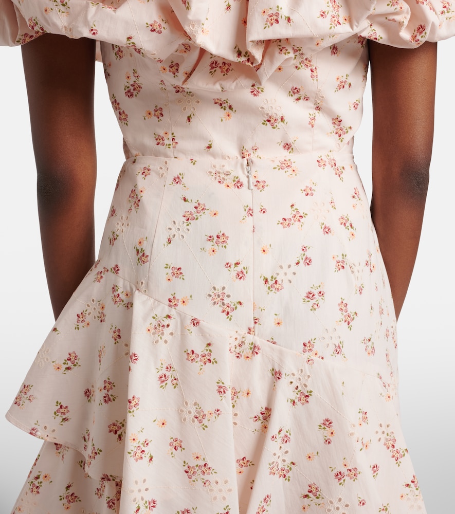 Laura floral tiered cotton midi skirt
