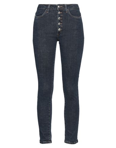 Woman Jeans Blue Size 24 Cotton, Elastane