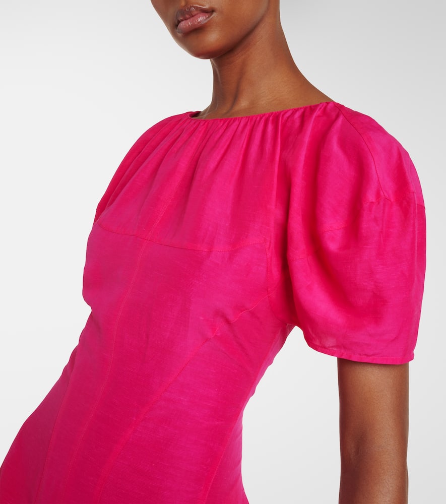 Balloon-sleeve maxi dress