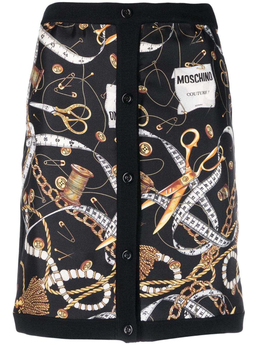 Graphic-print high-waisted miniskirt - Black