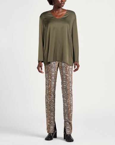 Elena Mirò Woman Top Military green Size 14 Viscose, Elastane