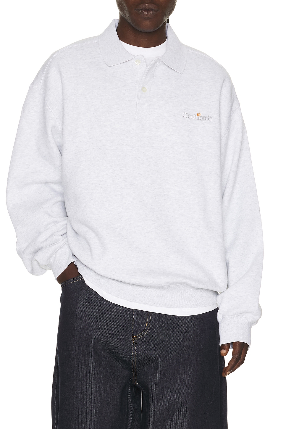 Carhartt WIP Wip Label Polo in Grey