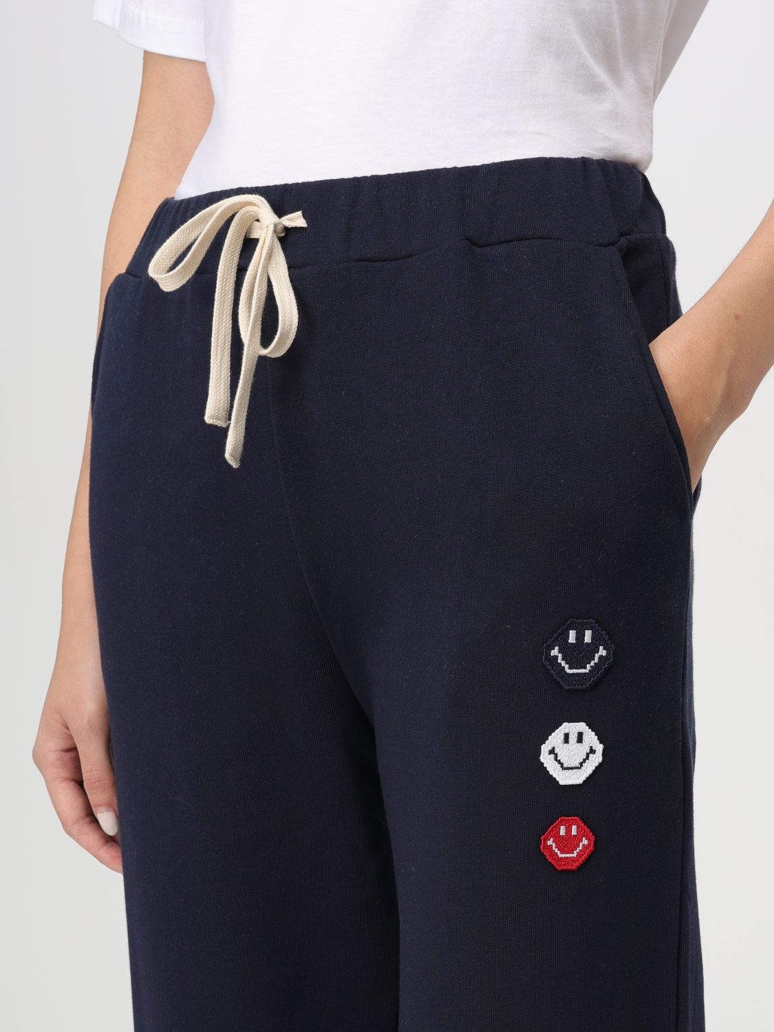 Pixel-appliqué track pants - Blue
