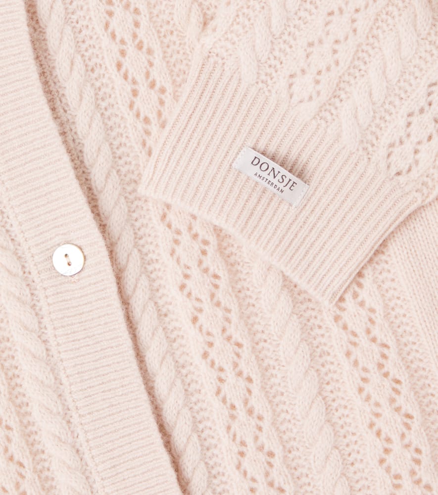 Cable-knit wool cardigan