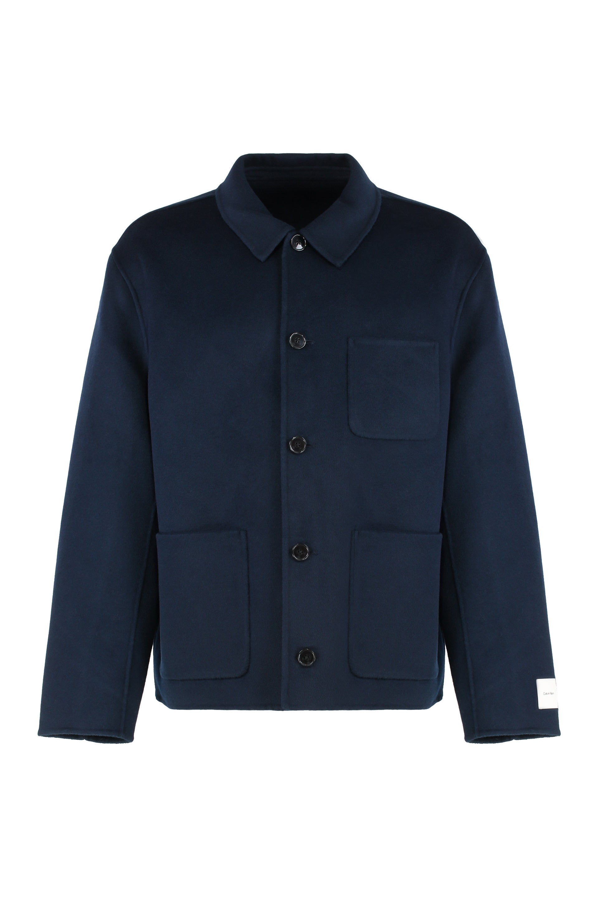 Minimalist Wool Blend Jacket - Modern Fit