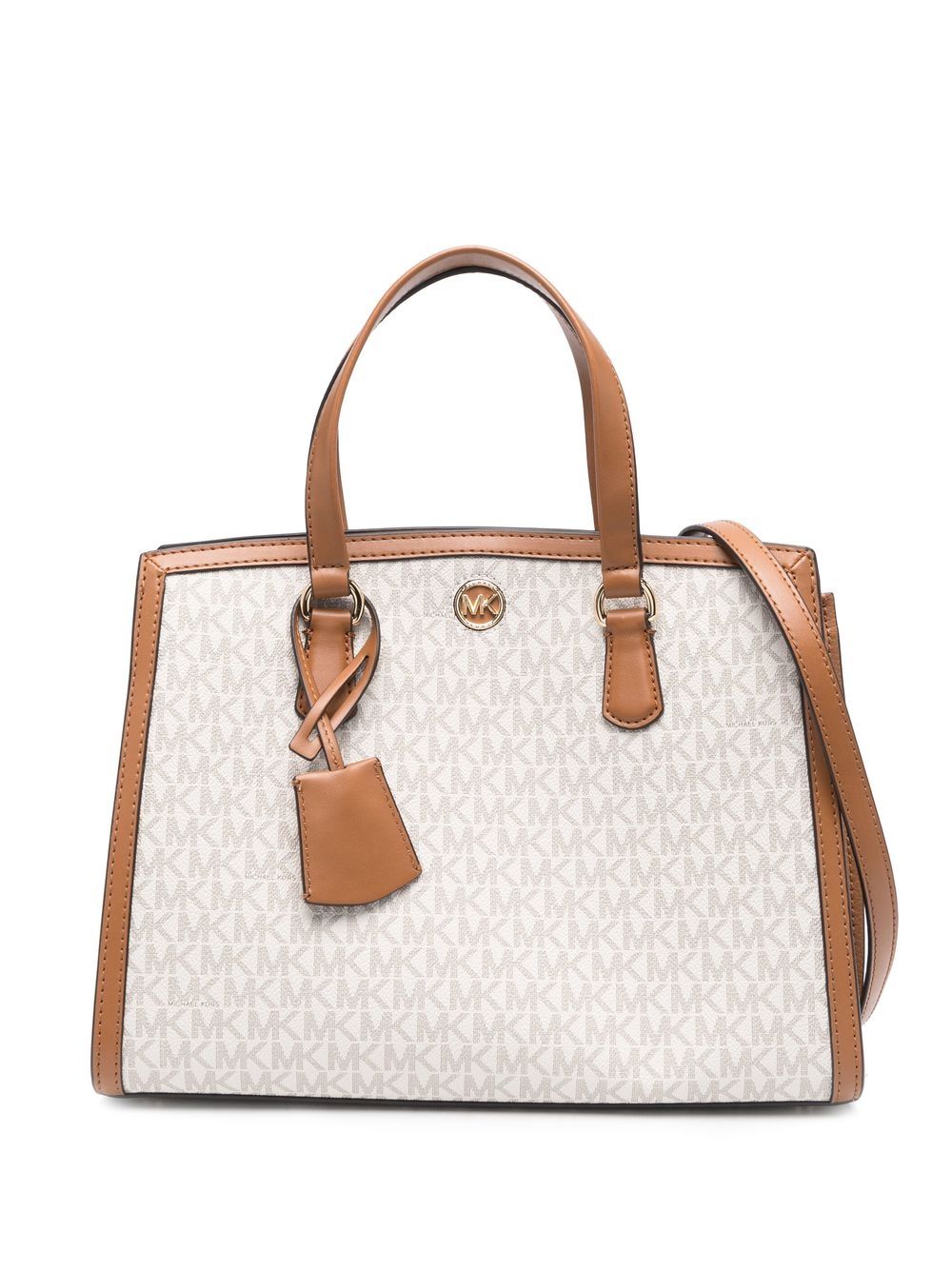 Chantal top-handle tote - Brown