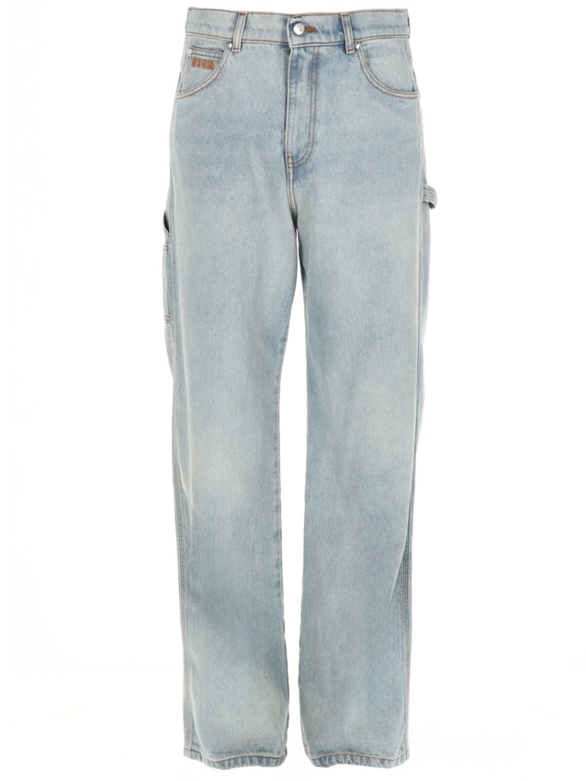 MSGM - logo jeans straight leg five pocket