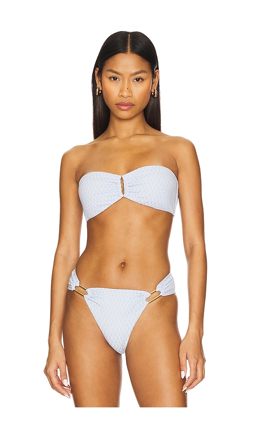 PQ Detail Bandeau Bikini Top in Baby Blue. -  S also in