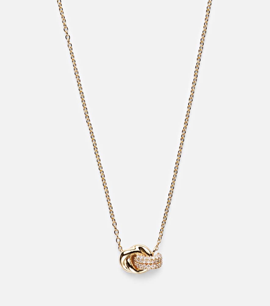 14kt gold necklace with diamonds